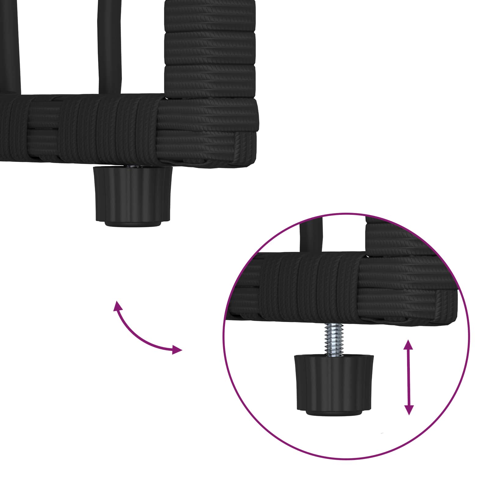 vidaXL Zestaw Mebli Ogrodowych 3 pcs Czarny i Ciemnoszary
