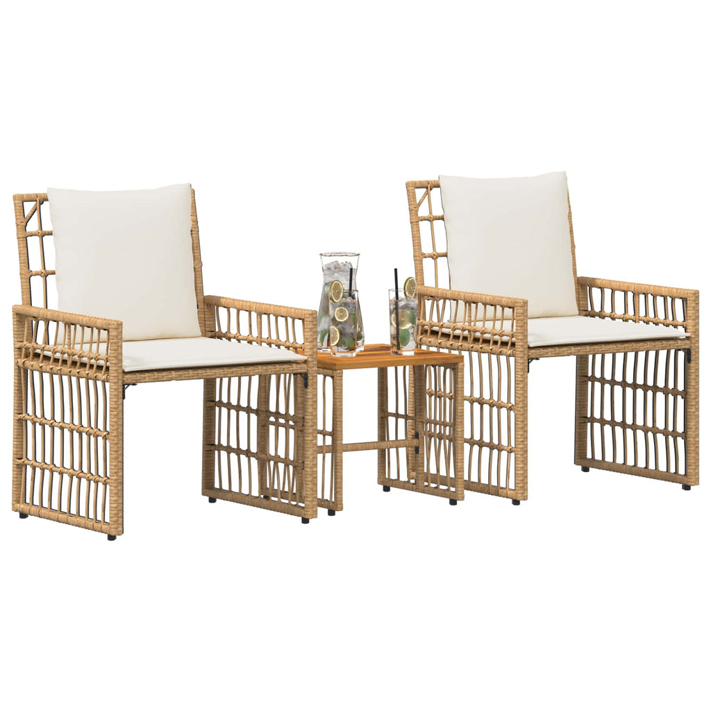 vidaXL Zestaw Mebli Ogrodowych 3 pcs Naturalny i Kremowy Biały