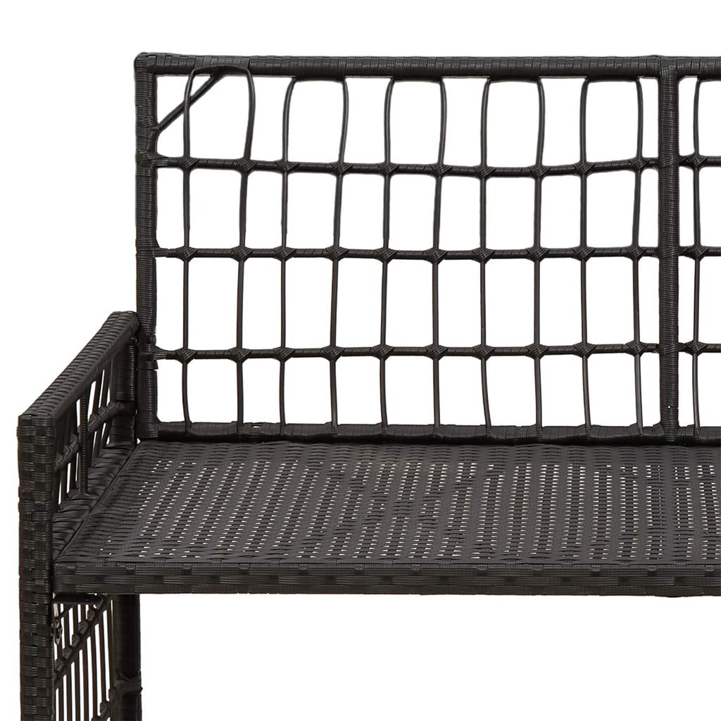 vidaXL Ławka ogrodowa Gładki Czarny i Ciemnoszary 116 x 55 x 82 cm