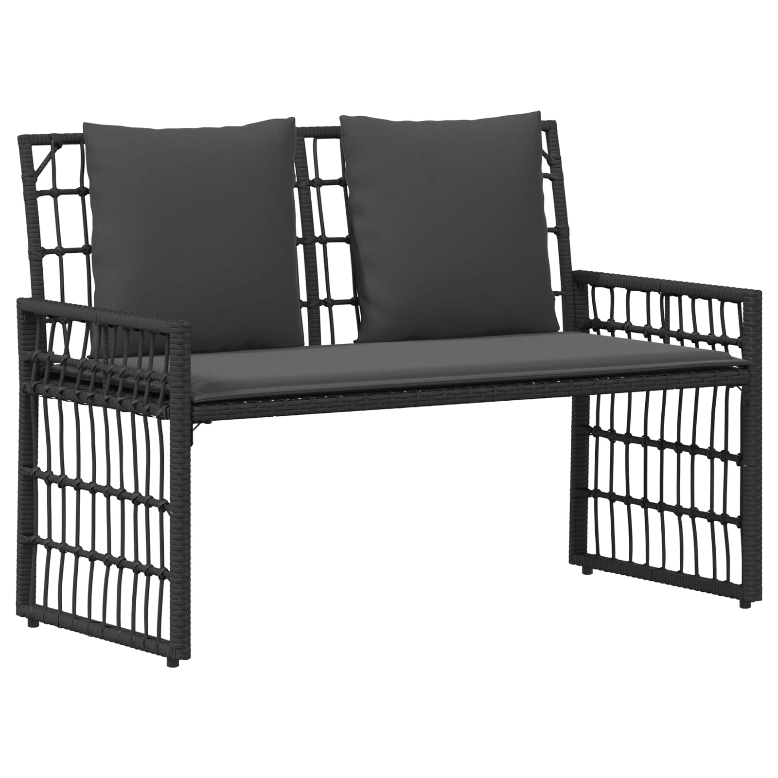 vidaXL Ławka ogrodowa Gładki Czarny i Ciemnoszary 116 x 55 x 82 cm