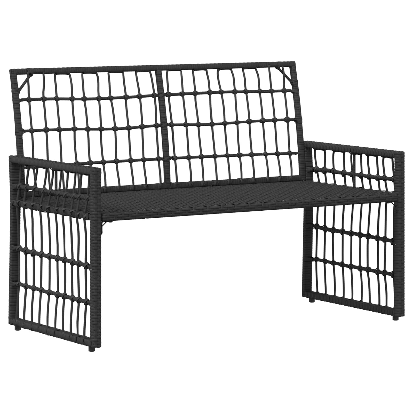 vidaXL Ławka ogrodowa Gładki Czarny i Ciemnoszary 116 x 55 x 82 cm