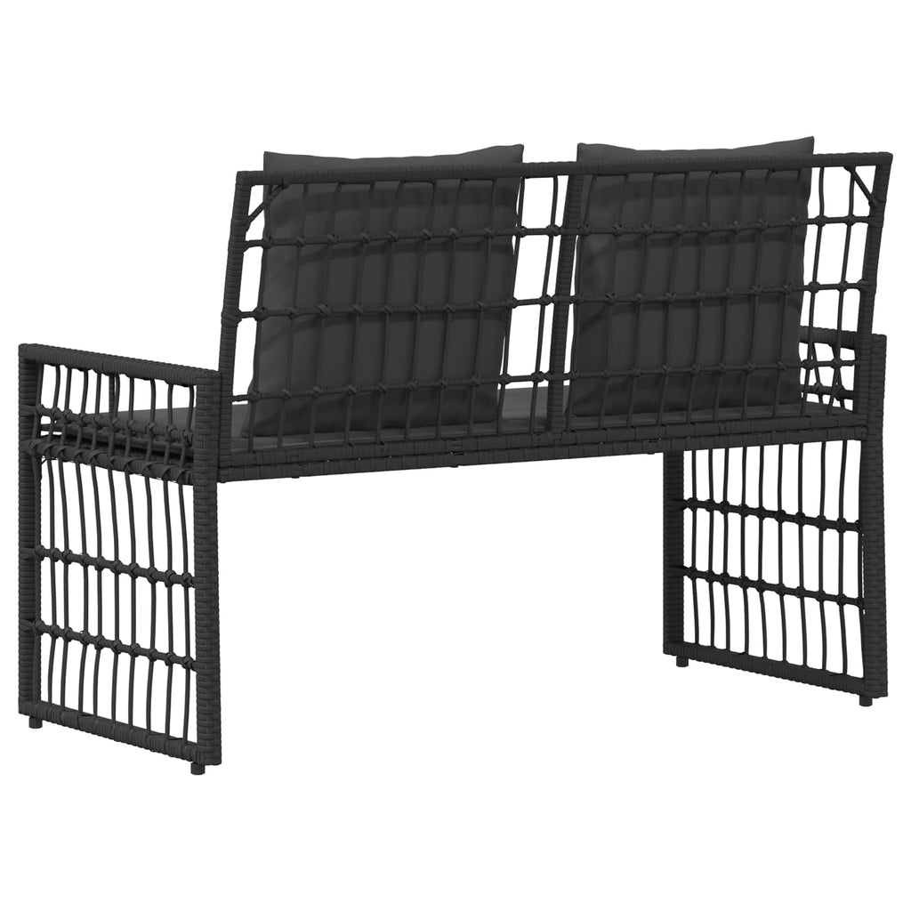 vidaXL Ławka ogrodowa Gładki Czarny i Ciemnoszary 116 x 55 x 82 cm