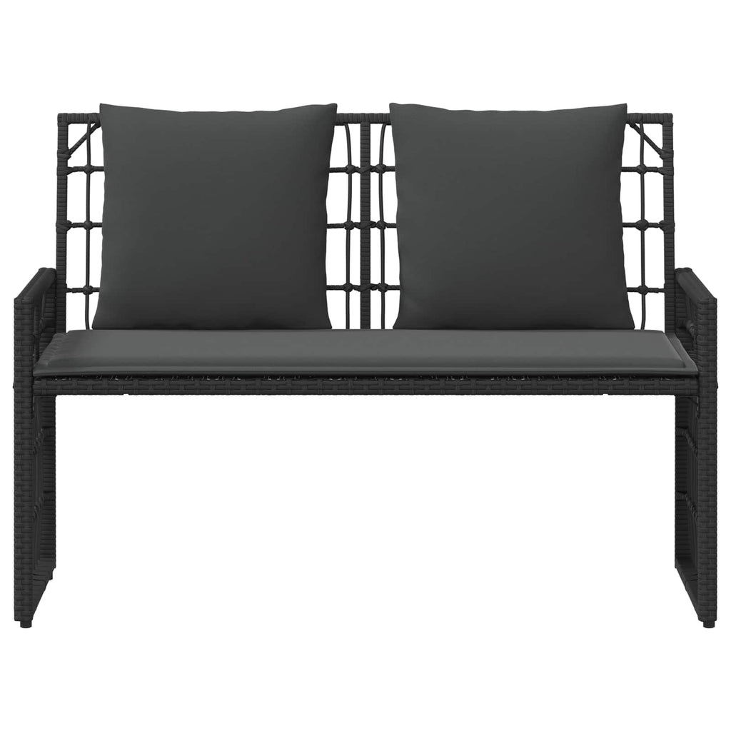 vidaXL Ławka ogrodowa Gładki Czarny i Ciemnoszary 116 x 55 x 82 cm