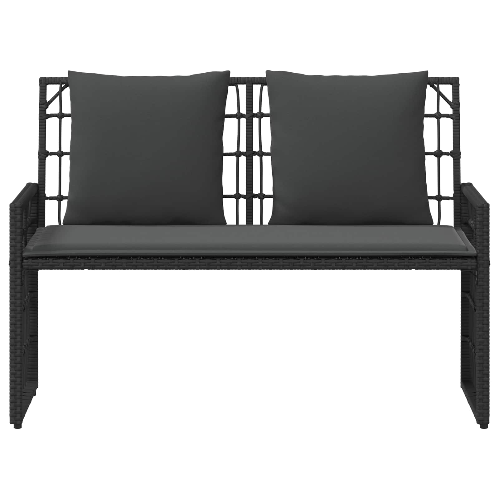 vidaXL Ławka ogrodowa Gładki Czarny i Ciemnoszary 116 x 55 x 82 cm
