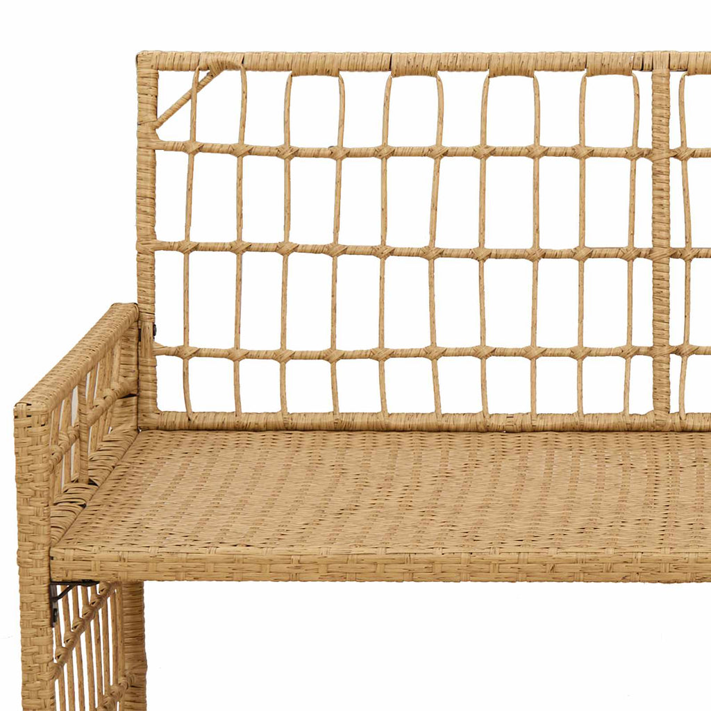 vidaXL Ławka ogrodowa Gładki Naturalny i Kremowy 116 x 55 x 82 cm