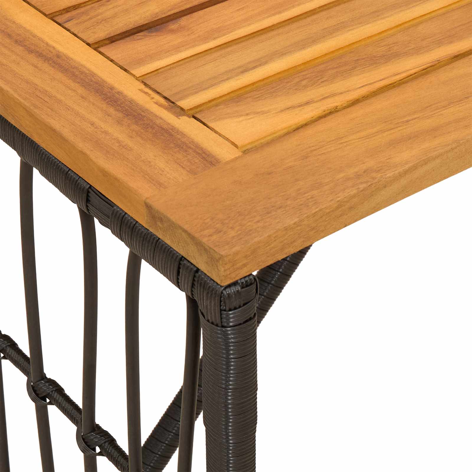 vidaXL Stół na Zewnątrz Czarny 80 x 40 x 40 cm Stal i poli rattan