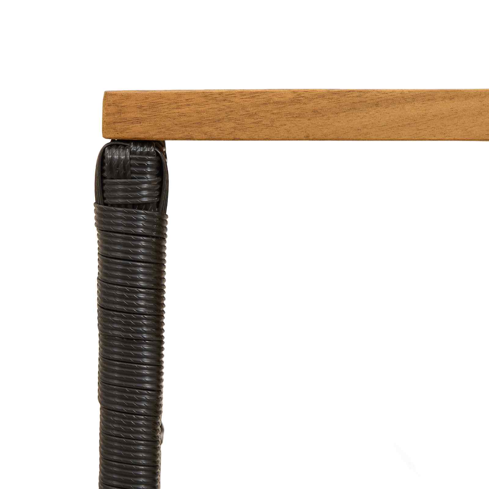 vidaXL Stół na Zewnątrz Czarny 80 x 40 x 40 cm Stal i poli rattan