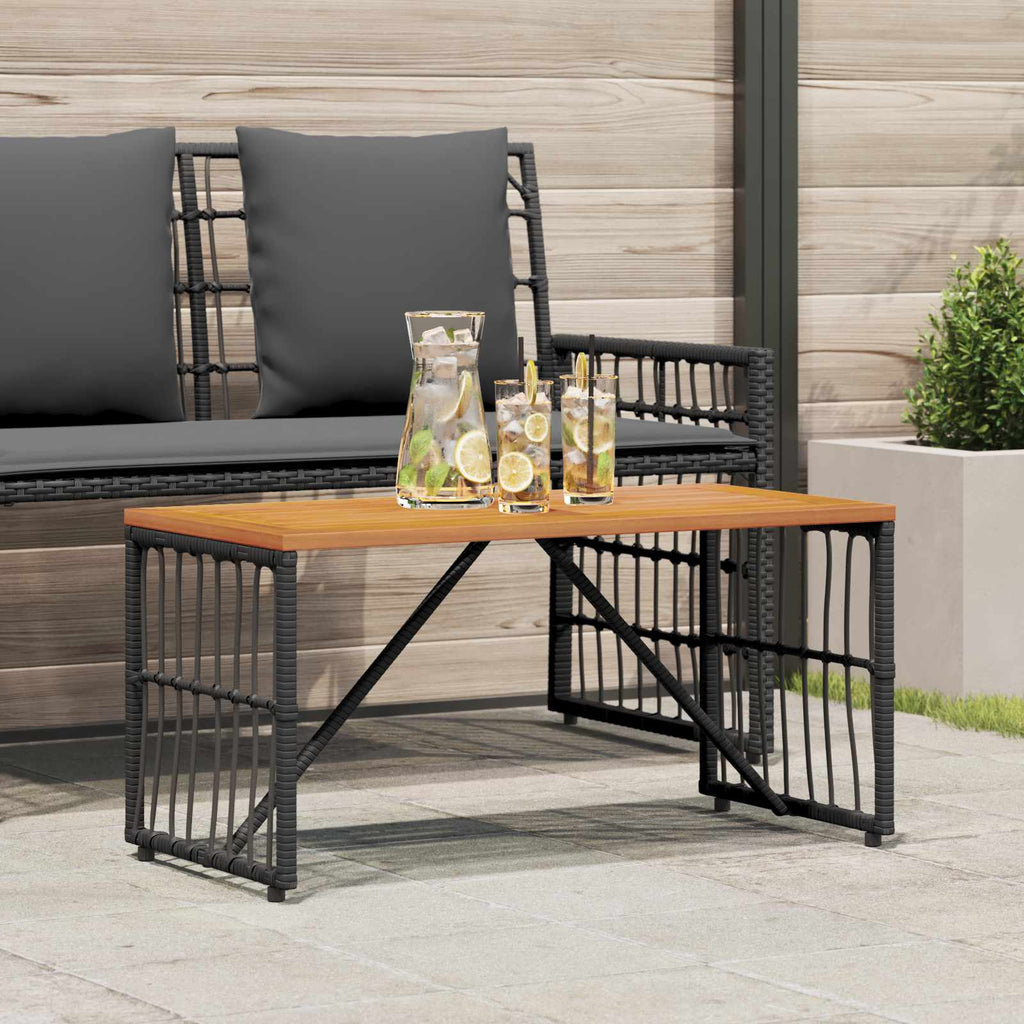 vidaXL Stół na Zewnątrz Czarny 80 x 40 x 40 cm Stal i poli rattan