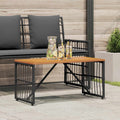 vidaXL Stół na Zewnątrz Czarny 80 x 40 x 40 cm Stal i poli rattan