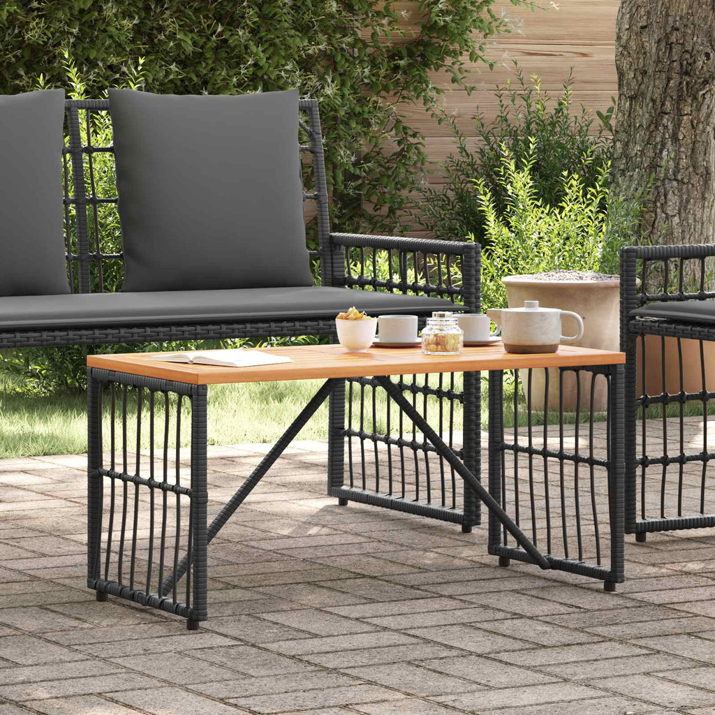 vidaXL Stół na Zewnątrz Czarny 80 x 40 x 40 cm Stal i poli rattan