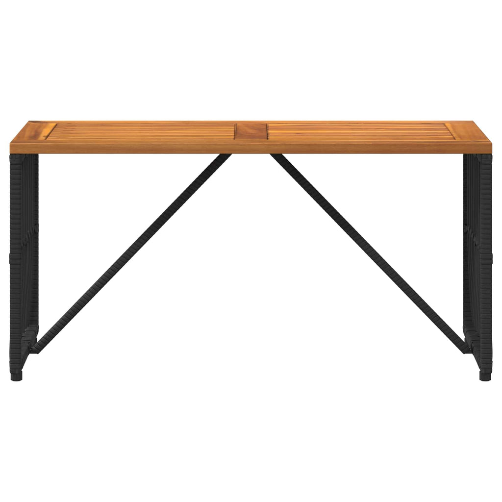 vidaXL Stół na Zewnątrz Czarny 80 x 40 x 40 cm Stal i poli rattan