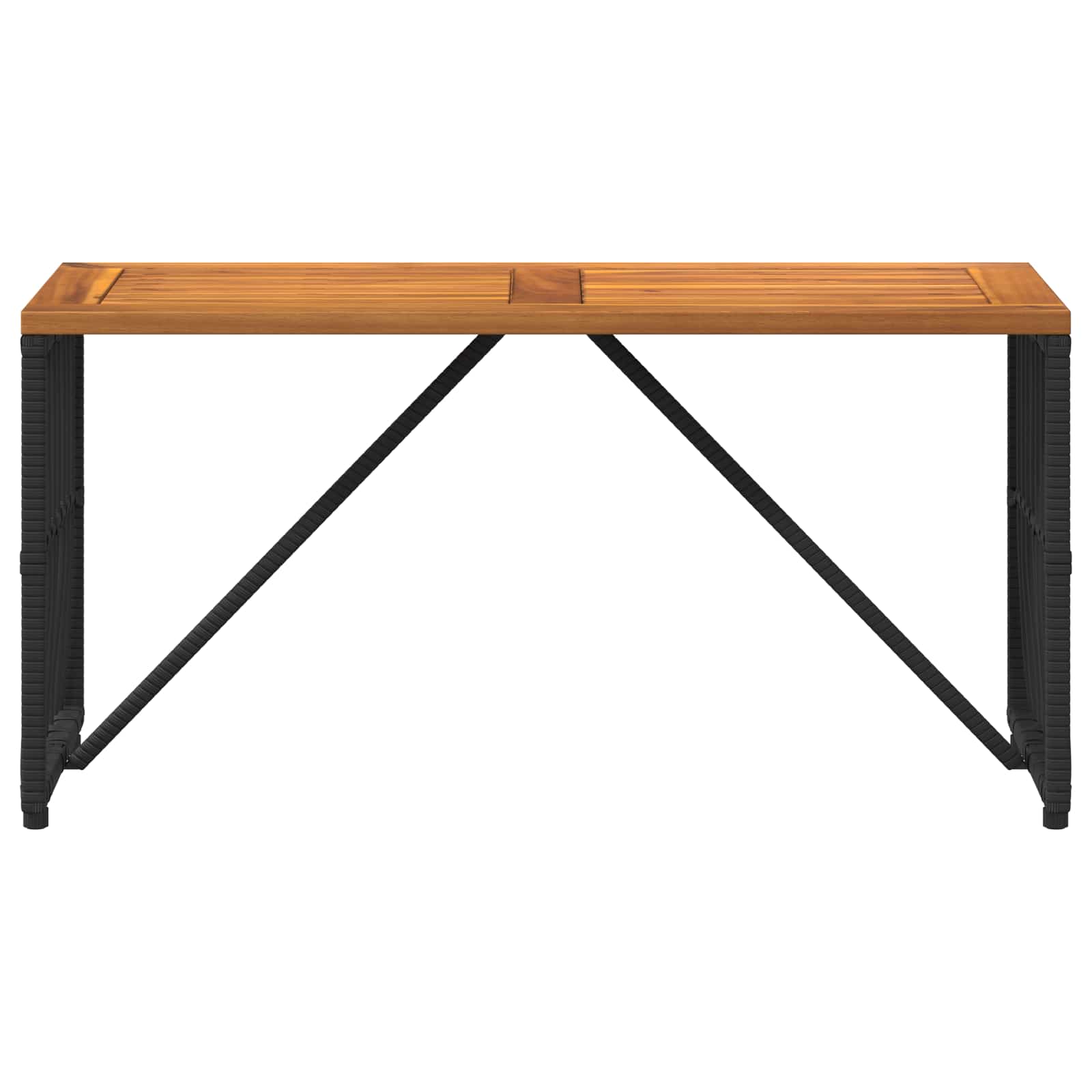 vidaXL Stół na Zewnątrz Czarny 80 x 40 x 40 cm Stal i poli rattan