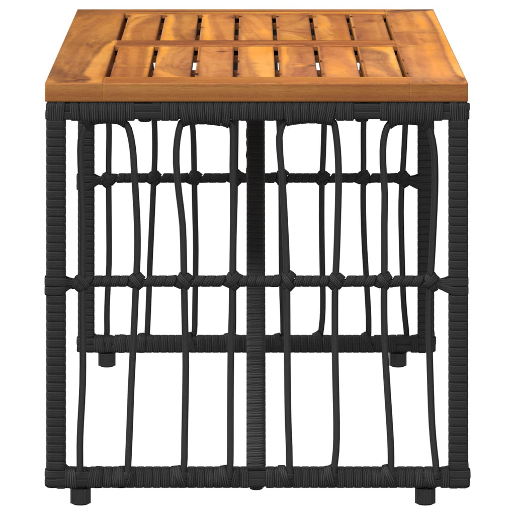 vidaXL Stół na Zewnątrz Czarny 80 x 40 x 40 cm Stal i poli rattan