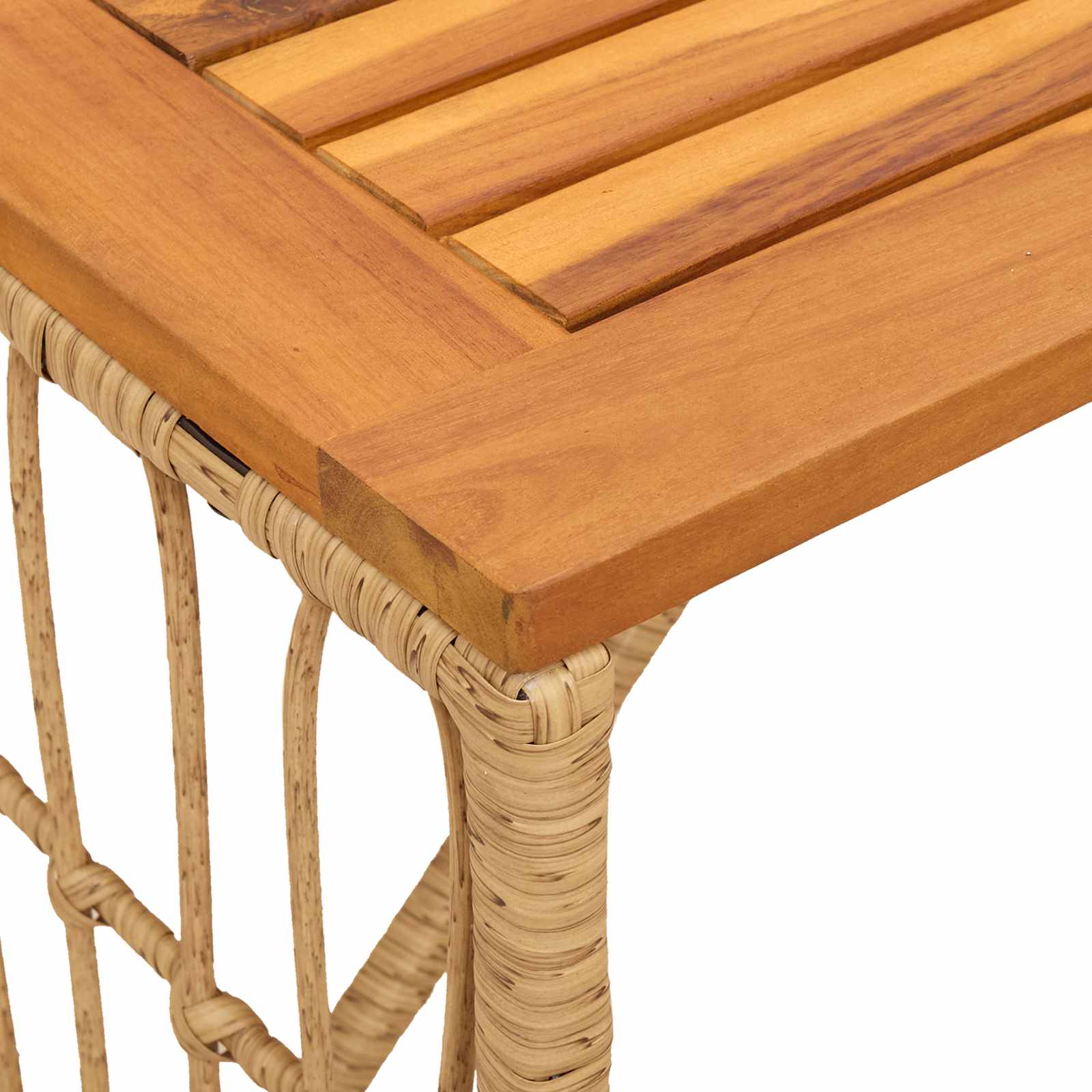 vidaXL Stół na Zewnątrz Naturalny 80 x 40 x 40 cm Stal i poli rattan
