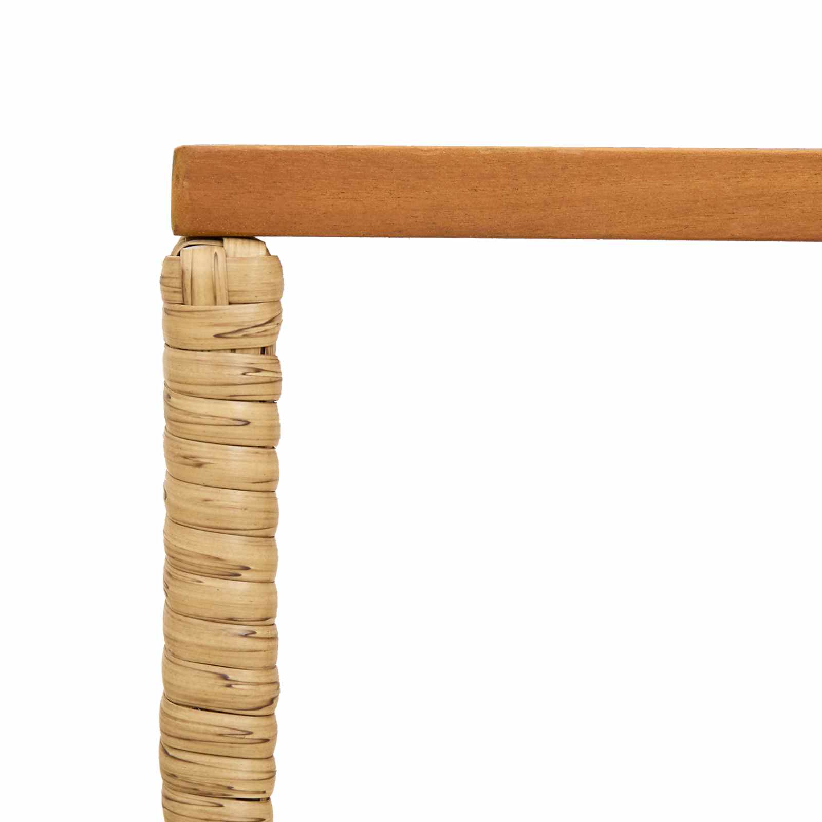 vidaXL Stół na Zewnątrz Naturalny 80 x 40 x 40 cm Stal i poli rattan
