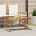 vidaXL Stół na Zewnątrz Naturalny 80 x 40 x 40 cm Stal i poli rattan