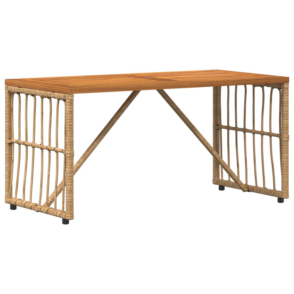 vidaXL Stół na Zewnątrz Naturalny 80 x 40 x 40 cm Stal i poli rattan