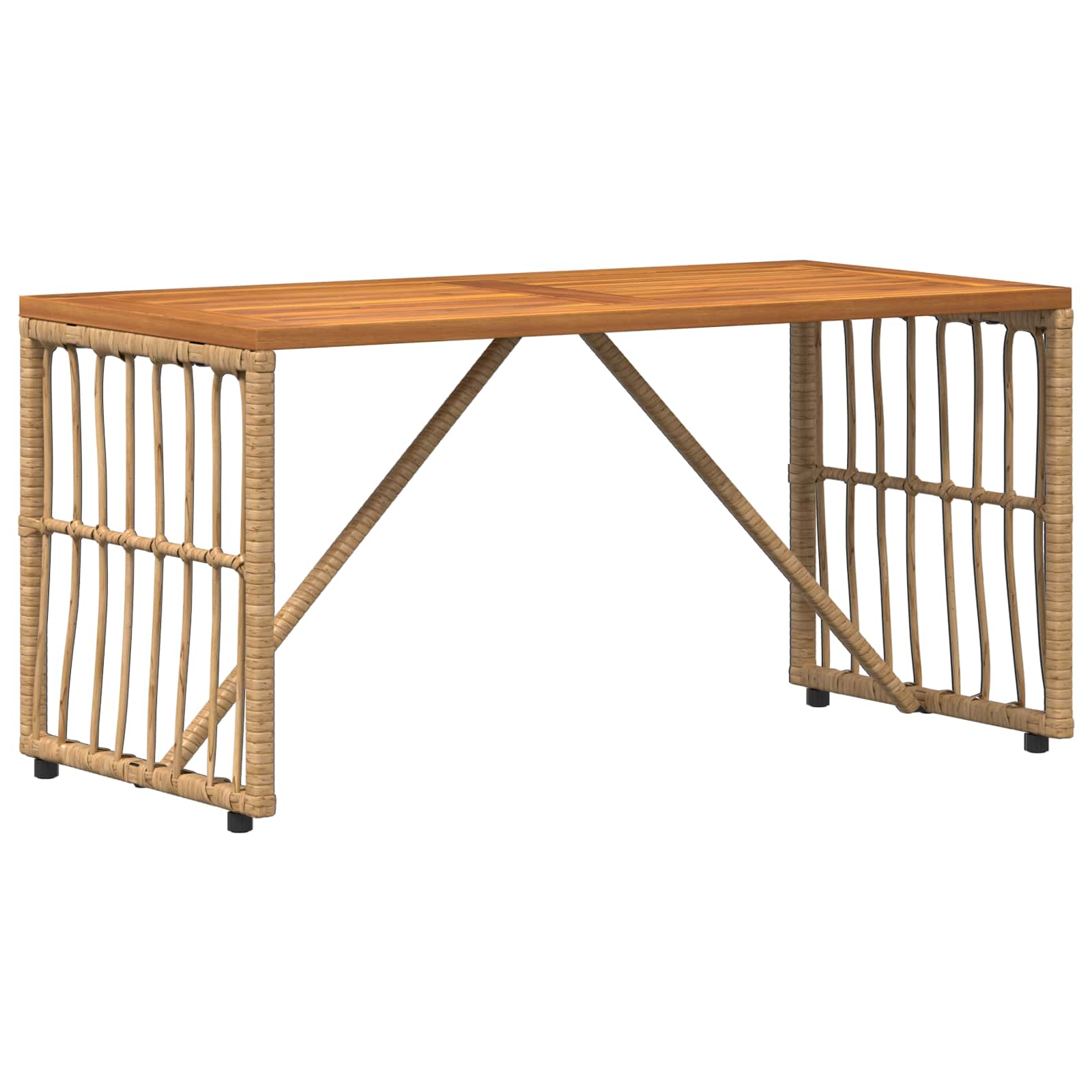 vidaXL Stół na Zewnątrz Naturalny 80 x 40 x 40 cm Stal i poli rattan