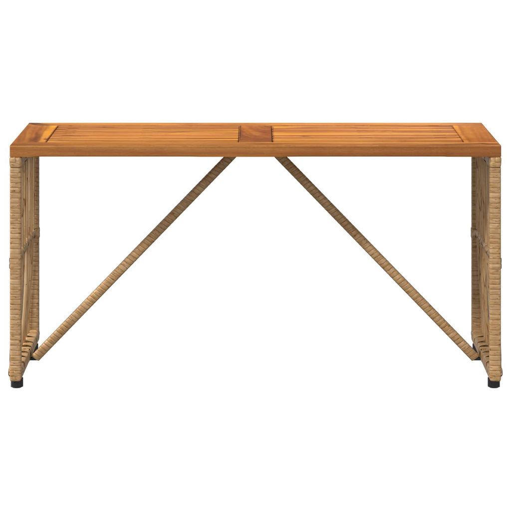 vidaXL Stół na Zewnątrz Naturalny 80 x 40 x 40 cm Stal i poli rattan