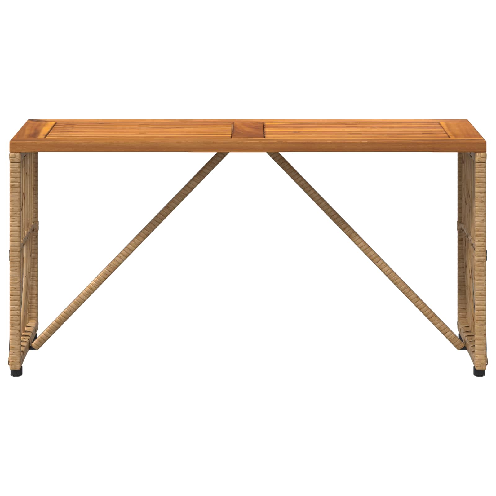 vidaXL Stół na Zewnątrz Naturalny 80 x 40 x 40 cm Stal i poli rattan