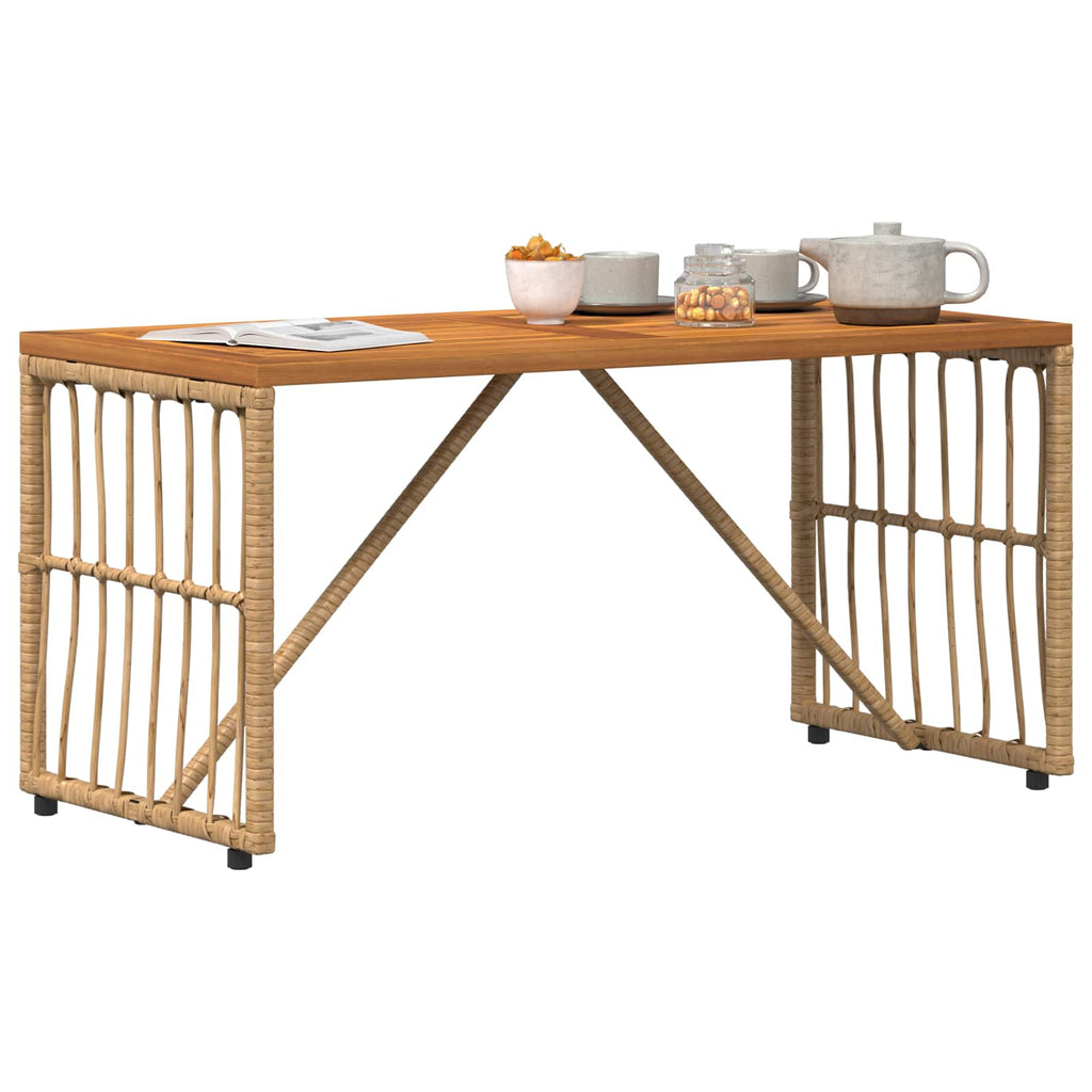 vidaXL Stół na Zewnątrz Naturalny 80 x 40 x 40 cm Stal i poli rattan
