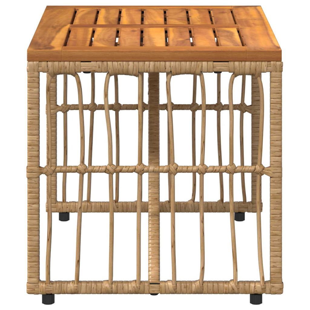 vidaXL Stół na Zewnątrz Naturalny 80 x 40 x 40 cm Stal i poli rattan