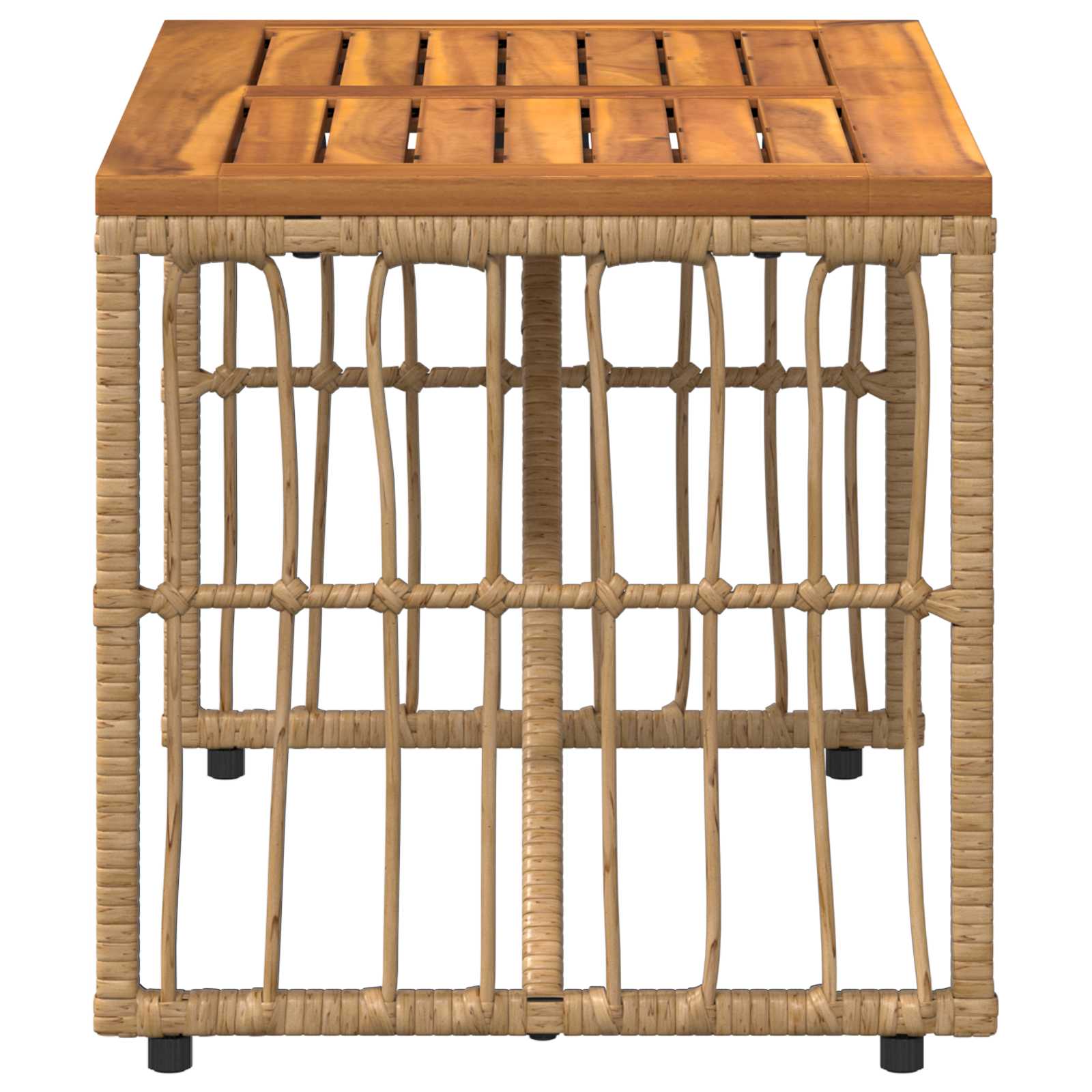 vidaXL Stół na Zewnątrz Naturalny 80 x 40 x 40 cm Stal i poli rattan