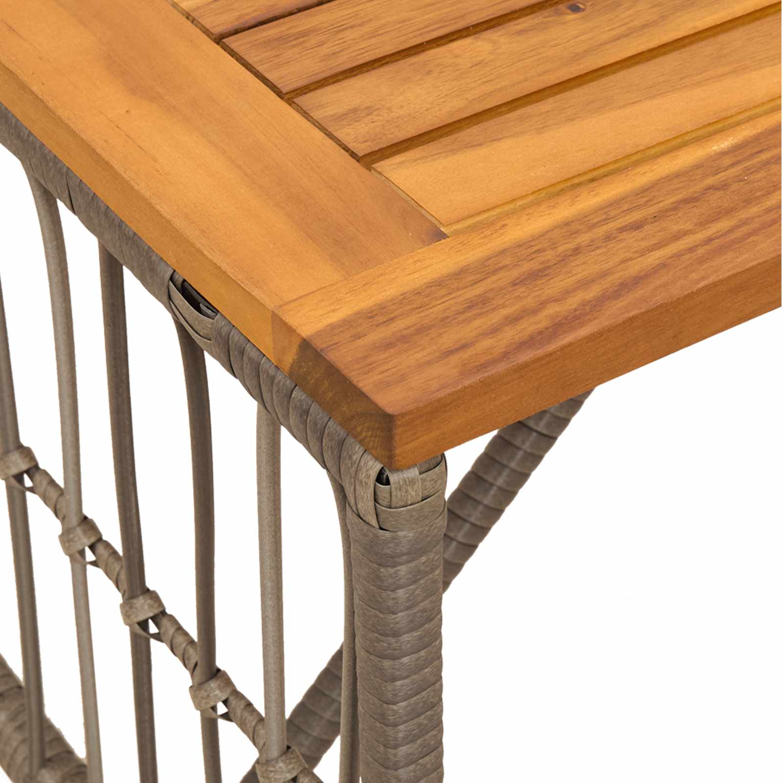 vidaXL Stół na Zewnątrz Szary 80 x 40 x 40 cm Stal i poli rattan