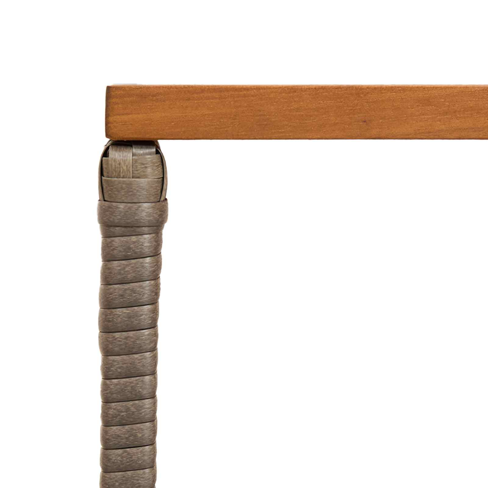 vidaXL Stół na Zewnątrz Szary 80 x 40 x 40 cm Stal i poli rattan
