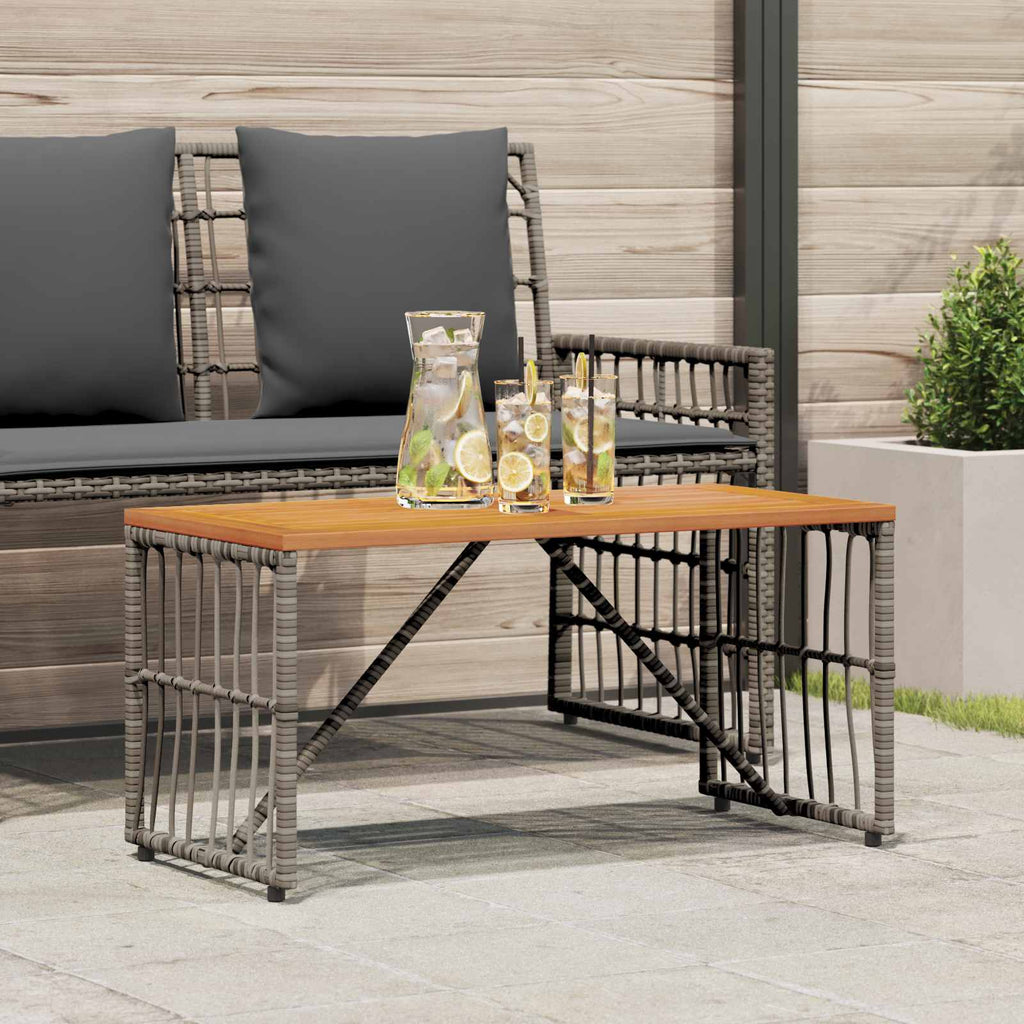 vidaXL Stół na Zewnątrz Szary 80 x 40 x 40 cm Stal i poli rattan