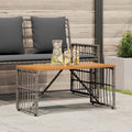 vidaXL Stół na Zewnątrz Szary 80 x 40 x 40 cm Stal i poli rattan