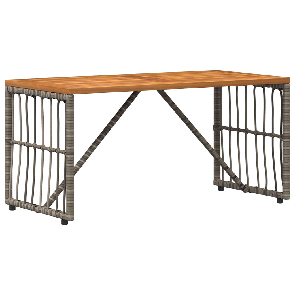vidaXL Stół na Zewnątrz Szary 80 x 40 x 40 cm Stal i poli rattan