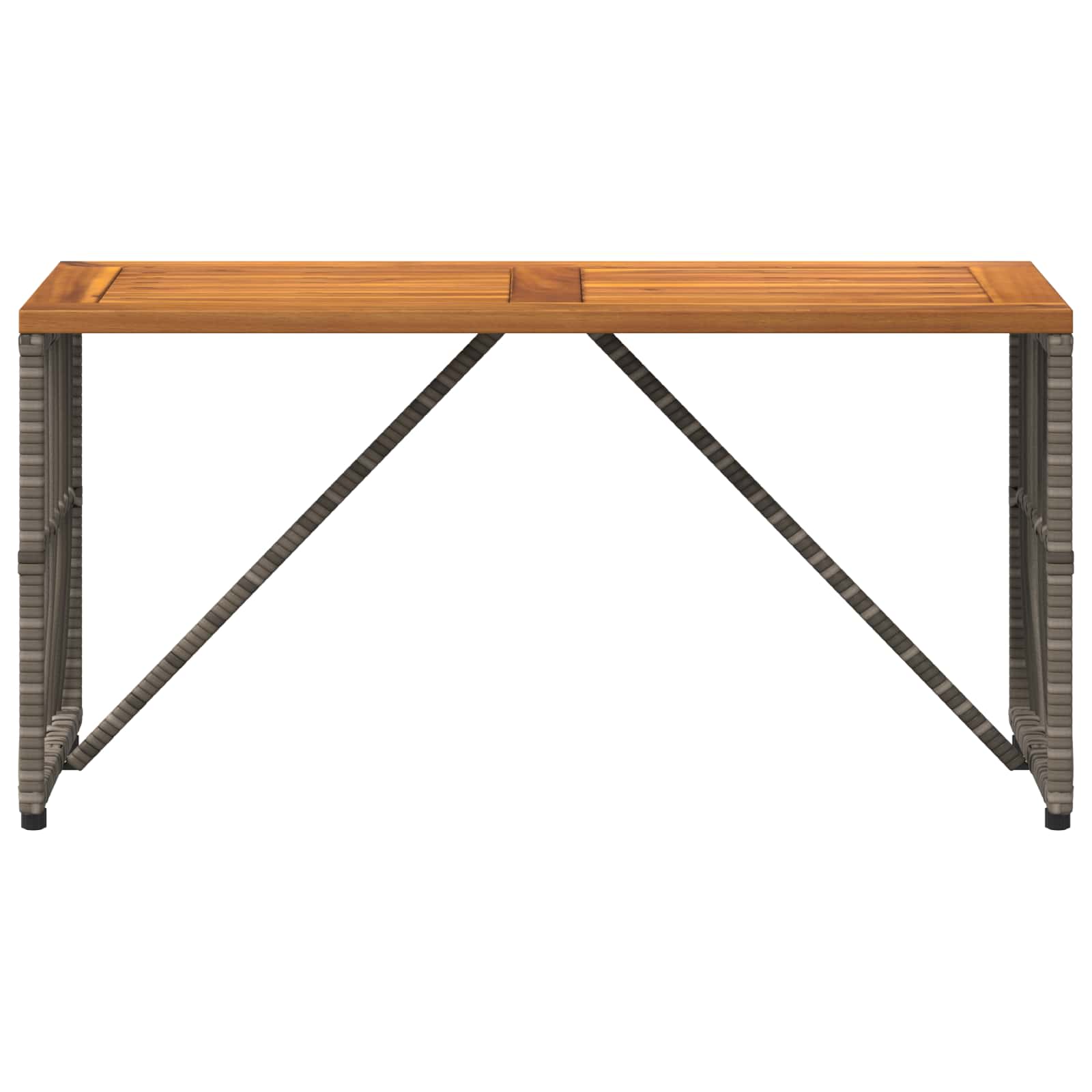 vidaXL Stół na Zewnątrz Szary 80 x 40 x 40 cm Stal i poli rattan