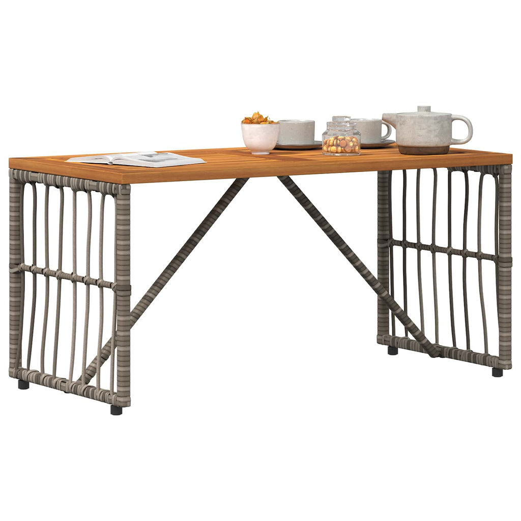 vidaXL Stół na Zewnątrz Szary 80 x 40 x 40 cm Stal i poli rattan