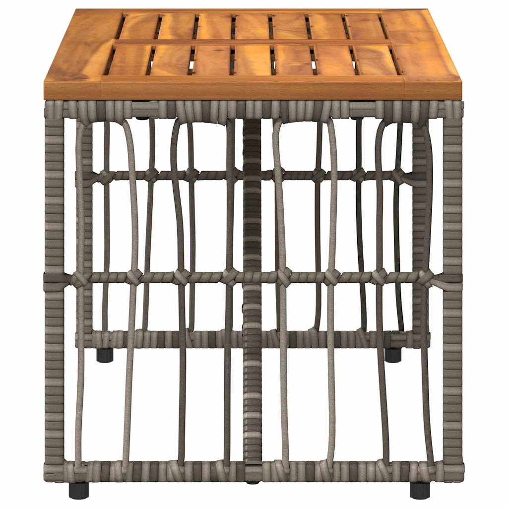 vidaXL Stół na Zewnątrz Szary 80 x 40 x 40 cm Stal i poli rattan