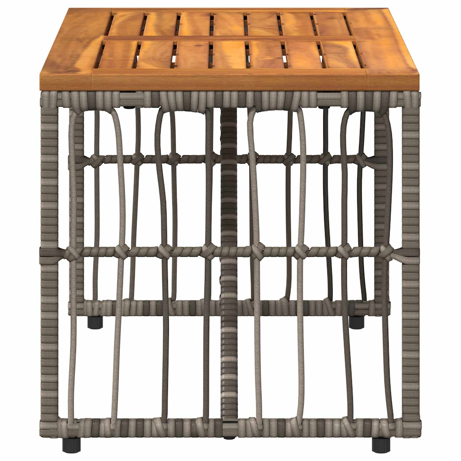vidaXL Stół na Zewnątrz Szary 80 x 40 x 40 cm Stal i poli rattan