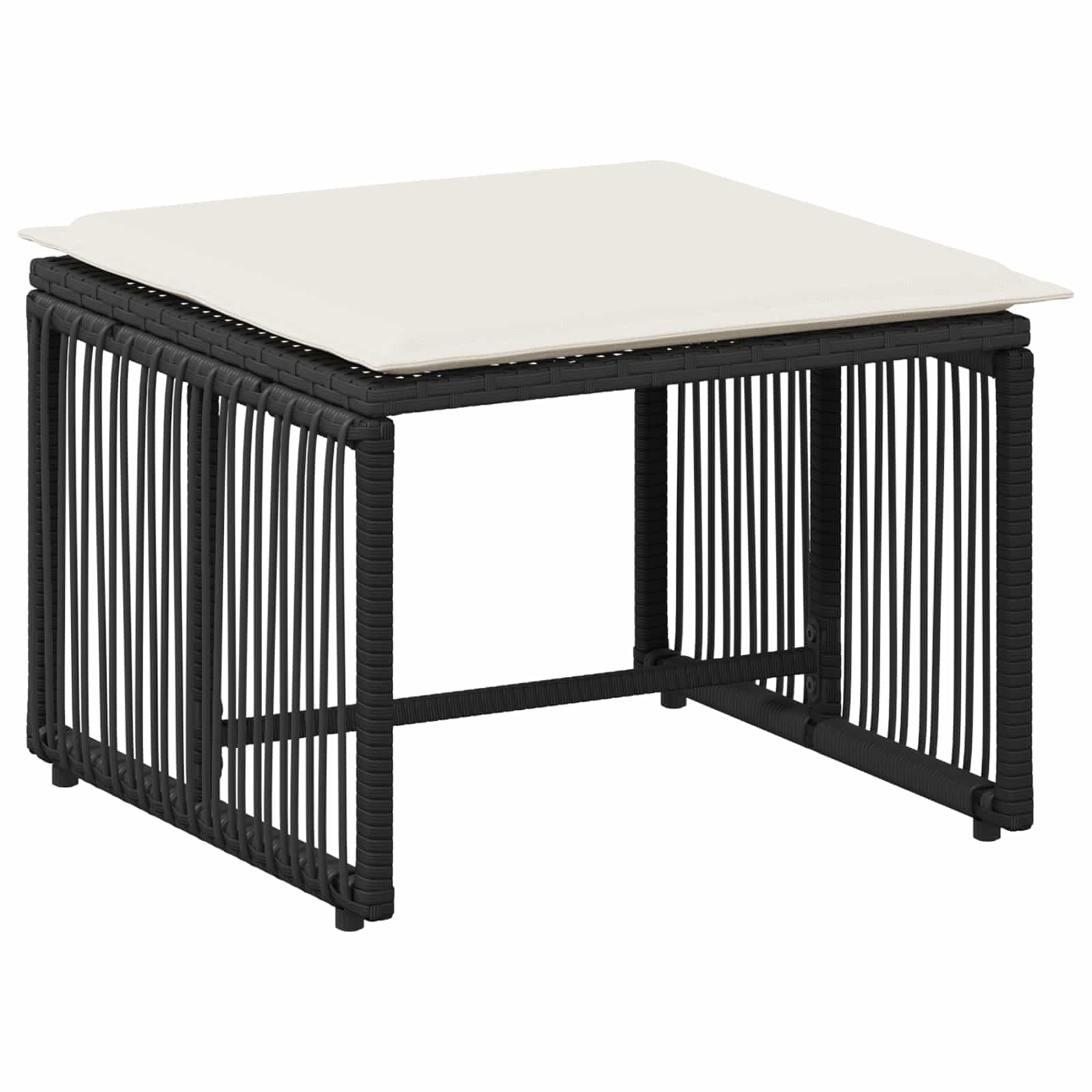 vidaXL Zestaw Mebli Ogrodowych 11 pcs Czarny i kremowo-biały