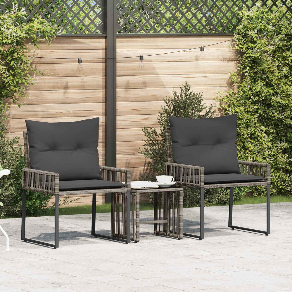 vidaXL Zestaw Mebli Ogrodowych 7 pcs Szary i ciemnoszary polirattan