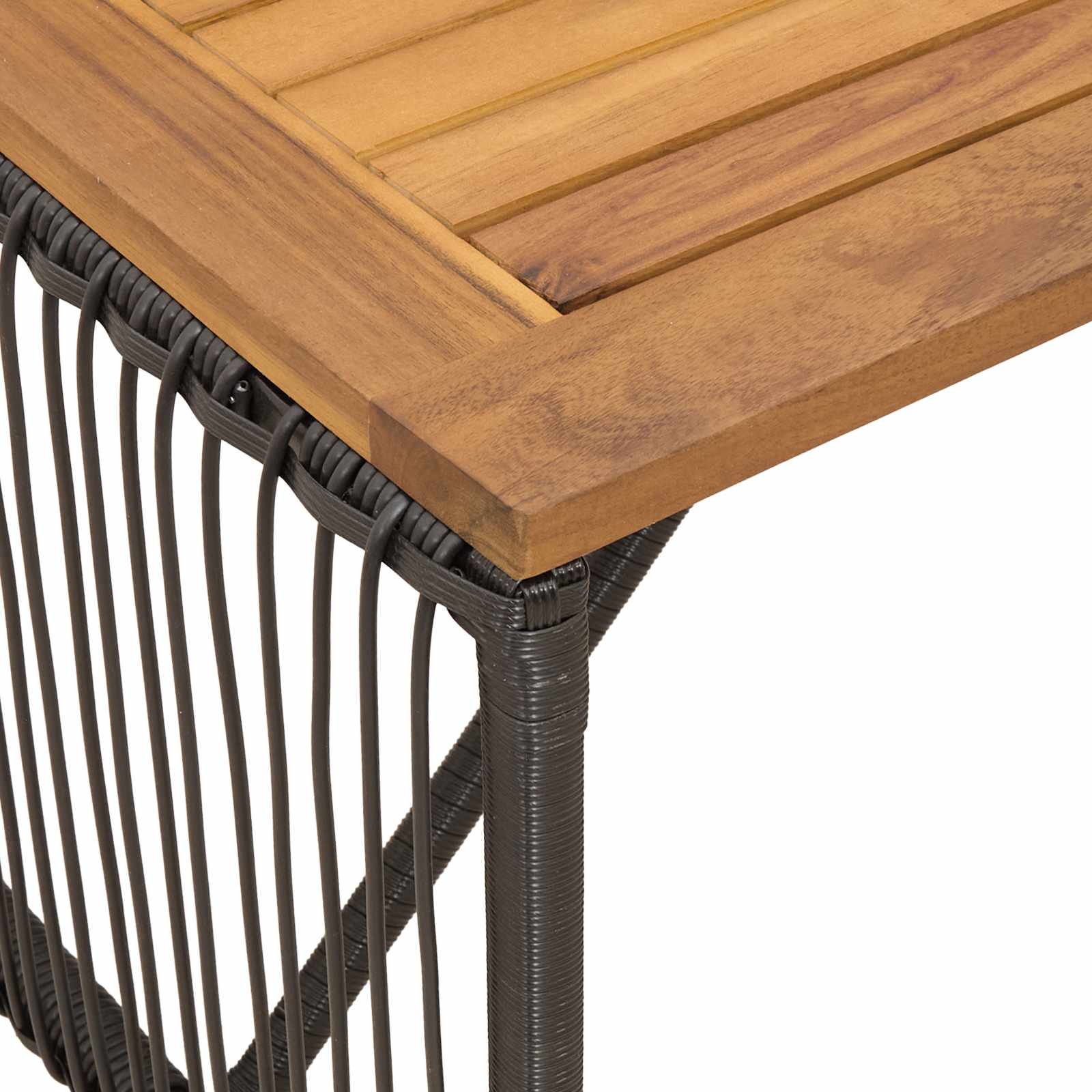 vidaXL Stół na Zewnątrz Czarny i Brązowy 80 x 40 x 40 cm polirattan