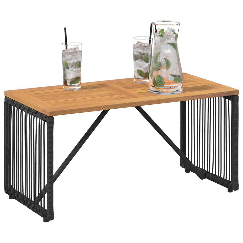 vidaXL Stół na Zewnątrz Czarny i Brązowy 80 x 40 x 40 cm polirattan