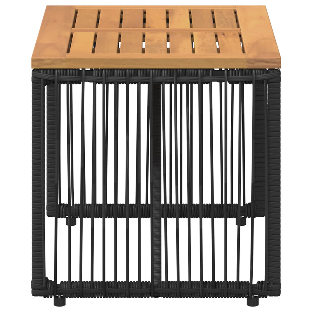 vidaXL Stół na Zewnątrz Czarny i Brązowy 80 x 40 x 40 cm polirattan