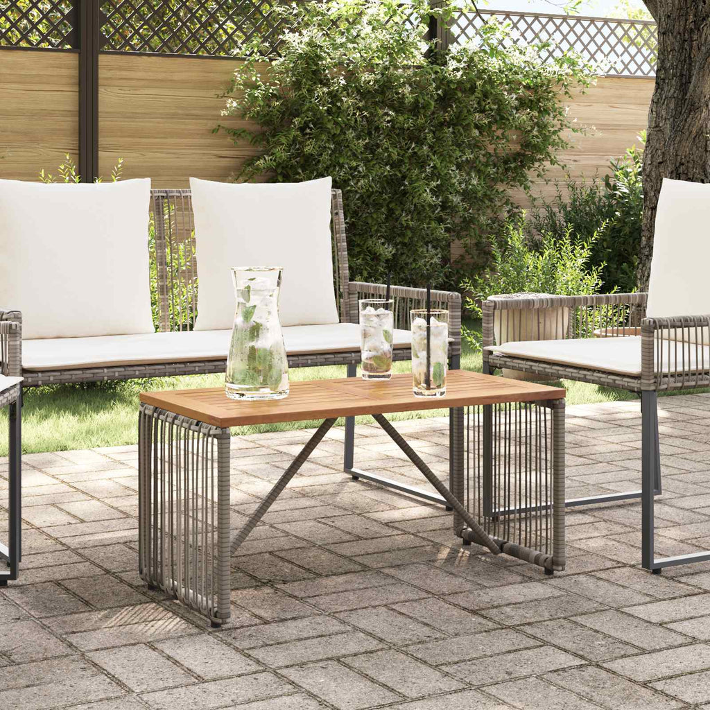 vidaXL Stół na Zewnątrz Szary i brązowy 80 x 40 x 40 cm polirattan
