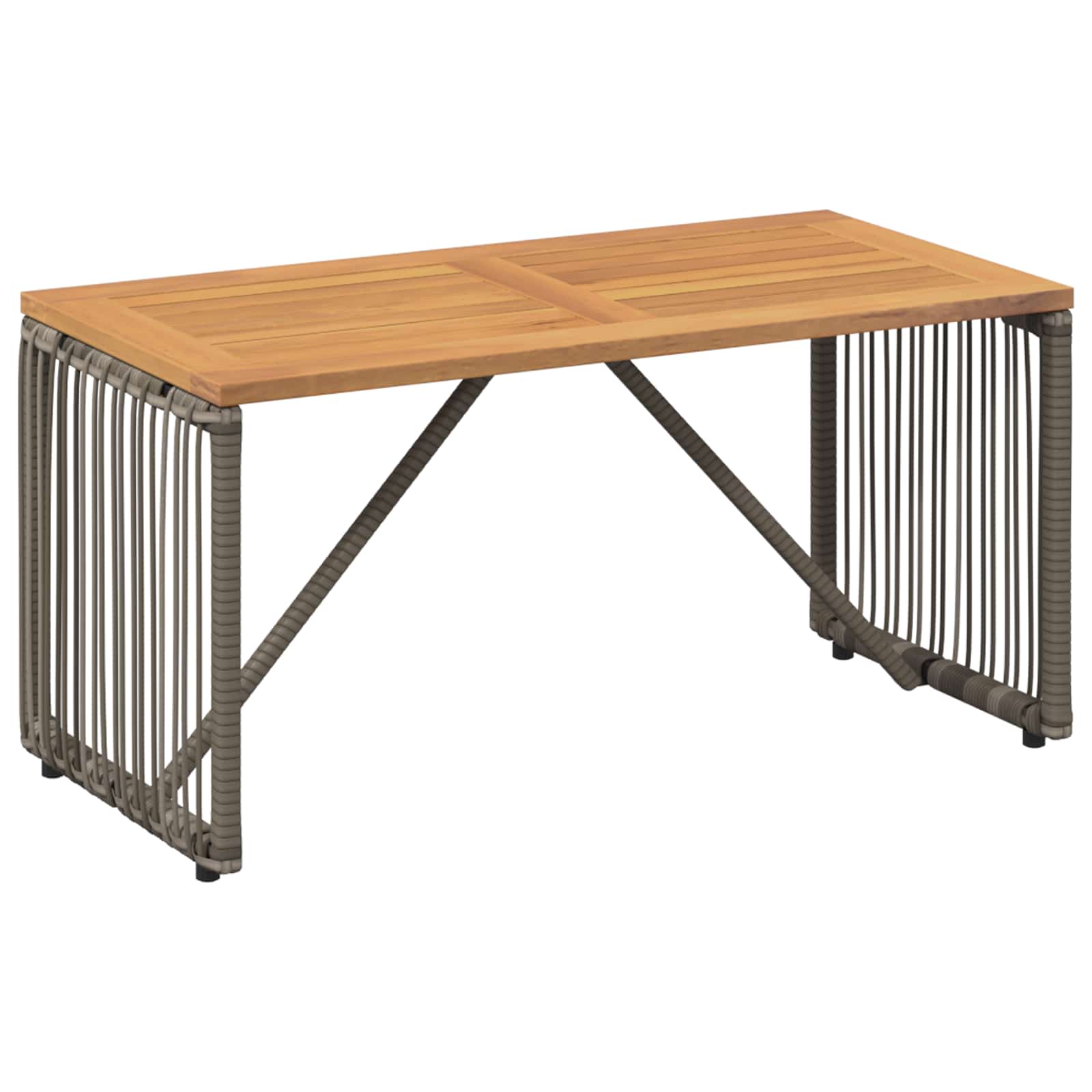 vidaXL Stół na Zewnątrz Szary i brązowy 80 x 40 x 40 cm polirattan