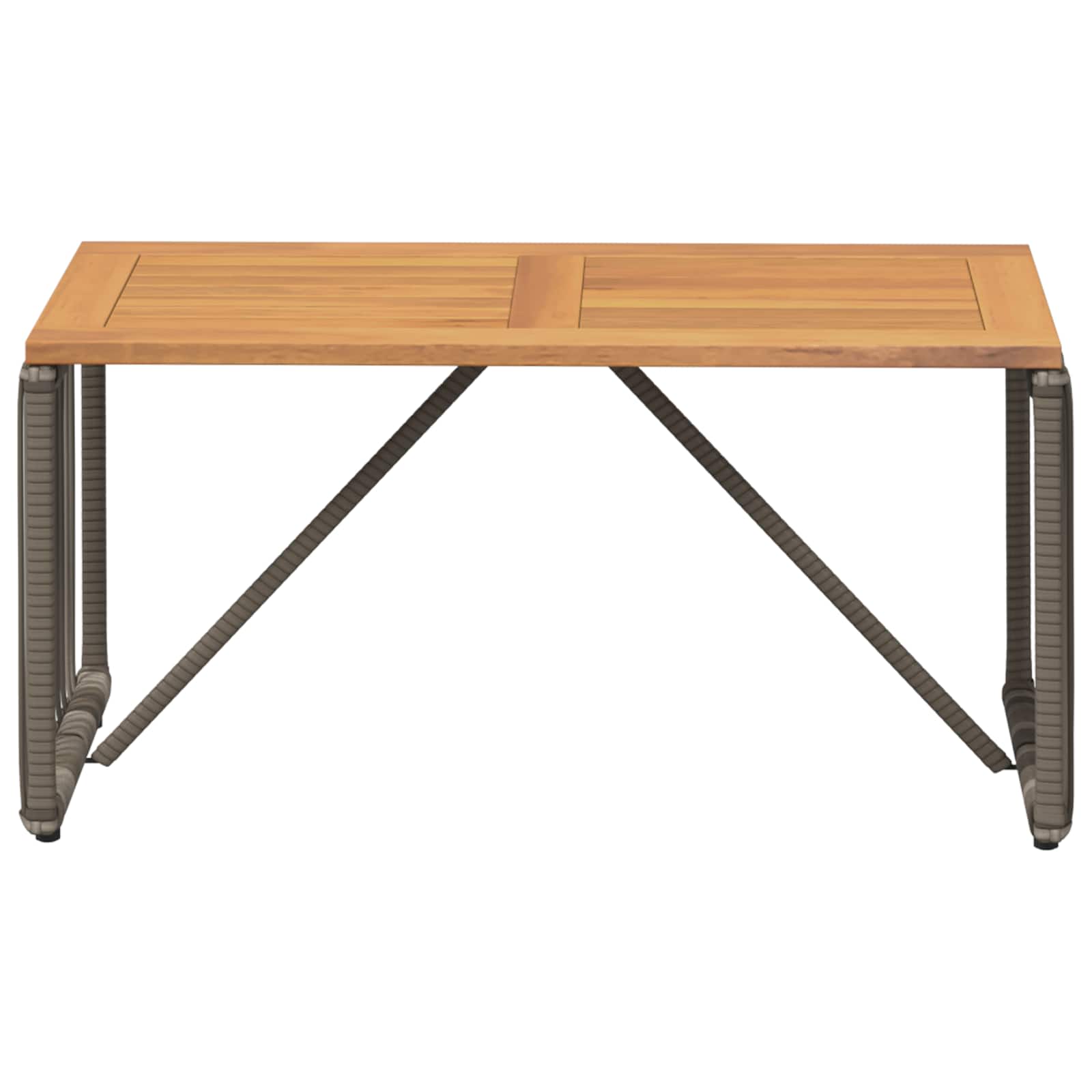 vidaXL Stół na Zewnątrz Szary i brązowy 80 x 40 x 40 cm polirattan