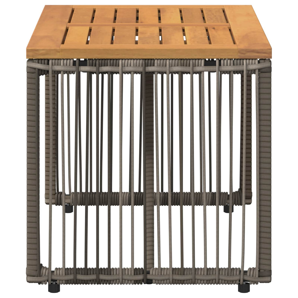 vidaXL Stół na Zewnątrz Szary i brązowy 80 x 40 x 40 cm polirattan
