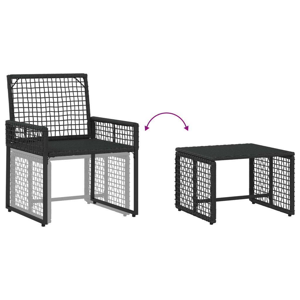 vidaXL Zestaw Mebli Ogrodowych z poduszką 5 pcs Czarny i Biały