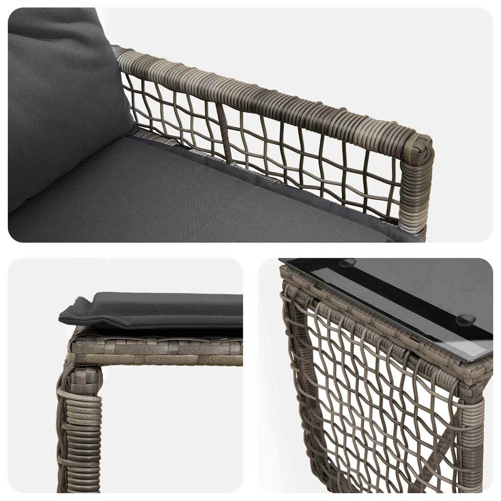 vidaXL Zestaw Mebli Ogrodowych z poduszką 5 pcs Szary