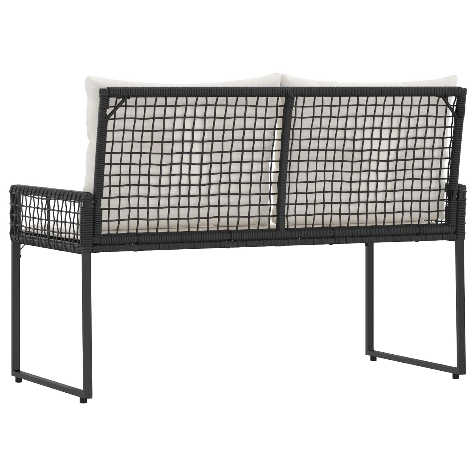 vidaXL Ławka ogrodowa Czarny i kremowo-biały 118 x 55 x 82 cm