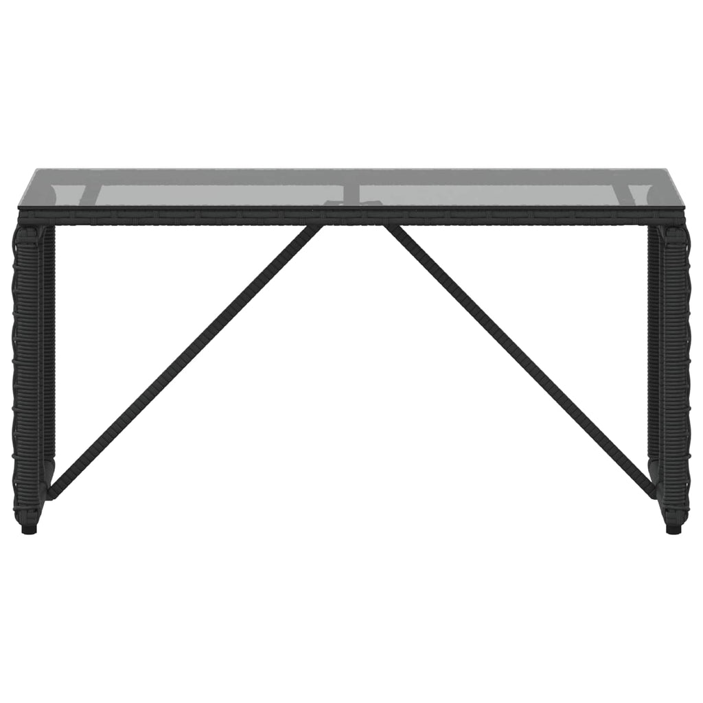 vidaXL Stół na Zewnątrz Czarny 80 x 40 x 40 cm Rattan PE i Szkło