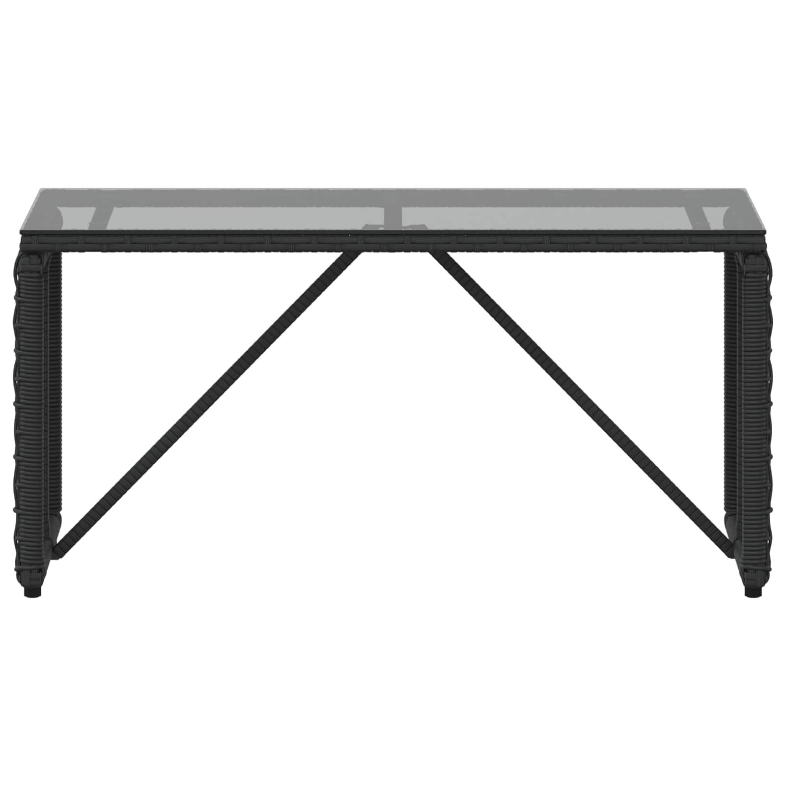 vidaXL Stół na Zewnątrz Czarny 80 x 40 x 40 cm Rattan PE i Szkło